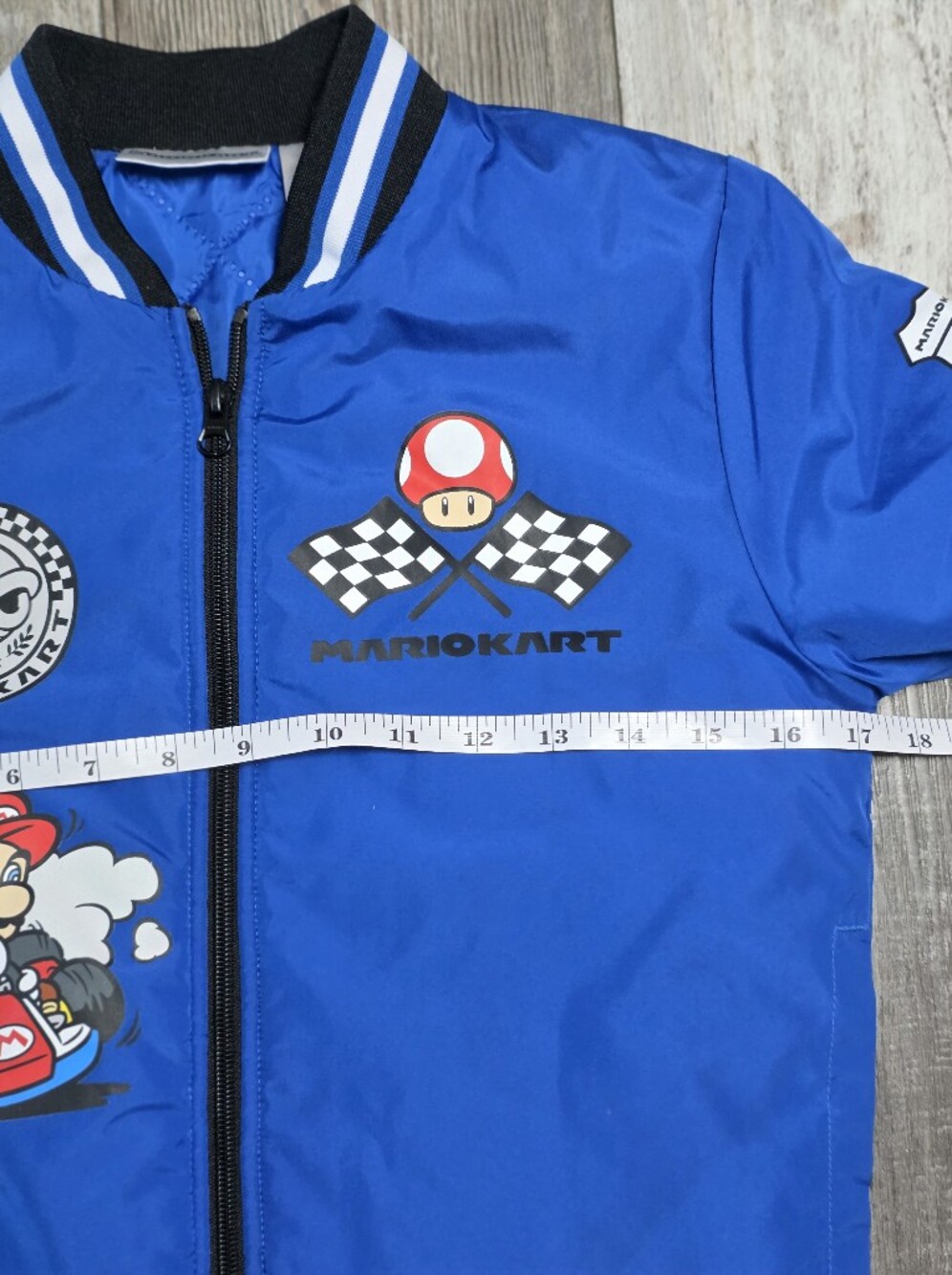 Nintendo Offical Mario Kart Youth Unisex Bomber Patchwork Jacket Sz 8 (Walmart) - Picture 5 of 8